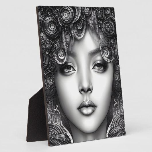 ディヴァインブラックガールデジタルアートポートレート卓上 フォトプラーク (側面)