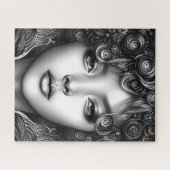 ディヴァインブラックガールデジタルアートポートレート ジグソーパズル (横)