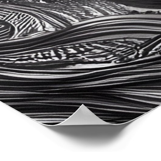 ディヴァインブラックガールデジタルアートポートレート ポスター (角)