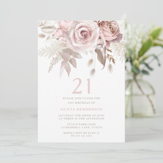 ディヴァイン赤面ピンクローズ21st誕生日パーティー 招待状 (スタンド正面)