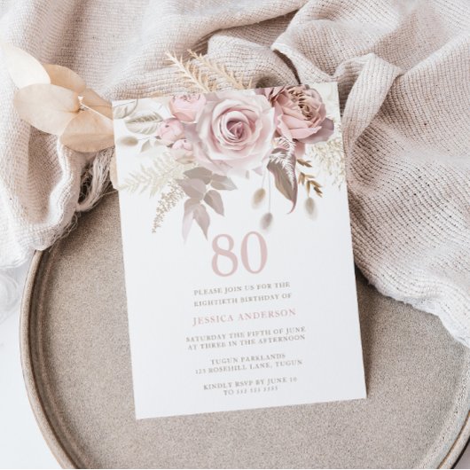 ディヴァイン赤面ピンクローズ80thバースデーパーティー 招待状