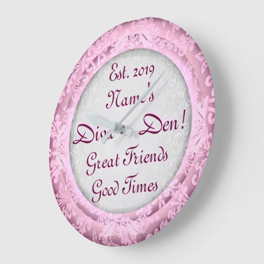 ディヴァデンピンクデコール！母さん洞窟お母さん洞窟！ ラージ壁時計 (傾斜)