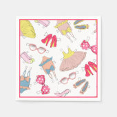 ディヴァファッションスティレトスウォーター色パーティー紙プラット スタンダードカクテルナプキン (正面)