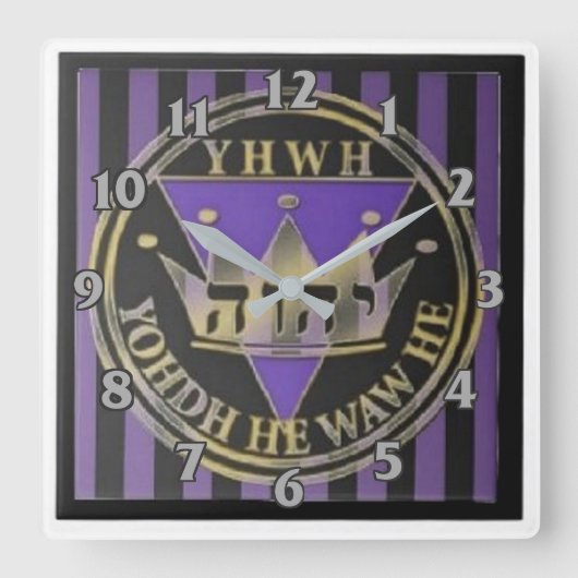 ディヴィンストライプススクエアウォールクロック スクエア壁時計 (正面)