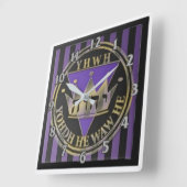 ディヴィンストライプススクエアウォールクロック スクエア壁時計 (傾斜)