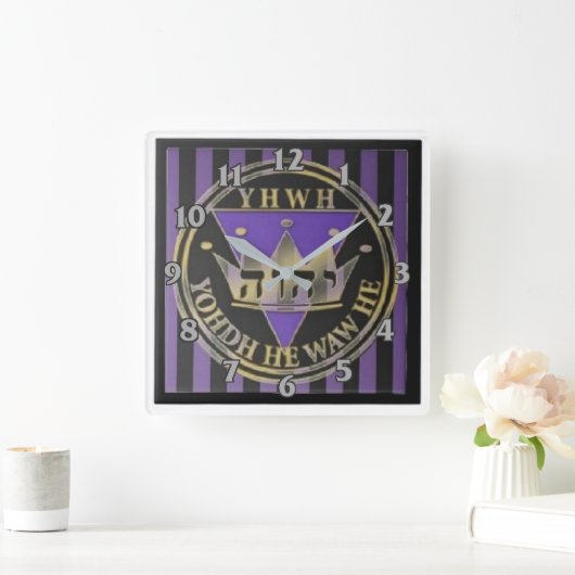 ディヴィンストライプススクエアウォールクロック スクエア壁時計 (ホーム)