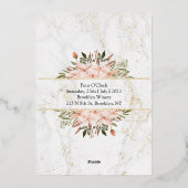 ディヴィンバラ金ゴールド赤面フローラI結婚式招待状 箔招待状 (裏面)