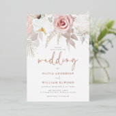 ディヴィン春オールシーズンズボタニッ結婚クス 箔招待状 (立ち正面)