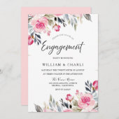 ディヴィン赤面水カラーフローラ婚約パーティ 招待状 (正面/裏面)