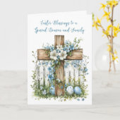 ディーコンとファミリーイースター恵みクロス花 カード (黄色い花)