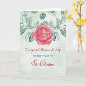 ディーコンと妻のバラの宗教的な饗宴のために カード (黄色い花)