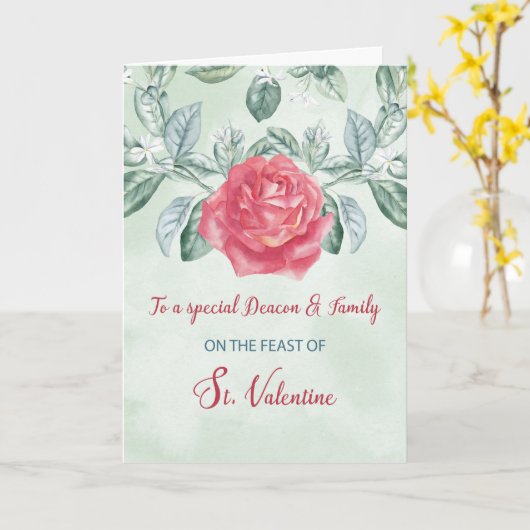 ディーコンと家族バラの宗教的な饗宴 カード (黄色い花)