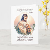 ディーコン調整おめでとうイエスシェパード カード (黄色い花)