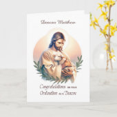 ディーコン調整おめでとうイエスシェパード カード (黄色い花)