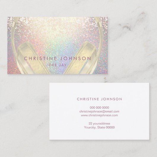 ディージェイ模擬きらめく効果 名刺 (正面/裏面)