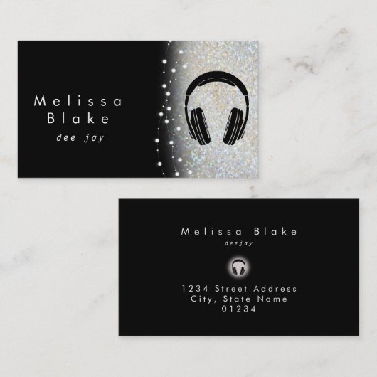 ディージェイ・シルバーシェードフェイクグリッター 名刺 (正面/裏面)