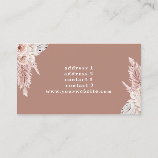 ディージェイ・ボホ花茶色 名刺 (裏面)