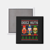 ディーズナッツくるみ割りおもしろい醜いクリスマス マグネット (正面/裏面)