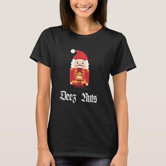 ディーズナッツくるみ割り付け兵士のおもしろいクリスマスミーム Tシャツ (正面)