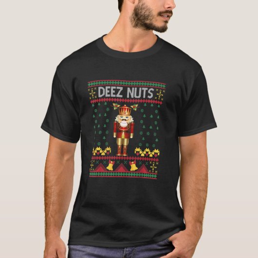 ディーズナッツくるみ割り醜いクリスマスセーターミーム Tシャツ (正面)