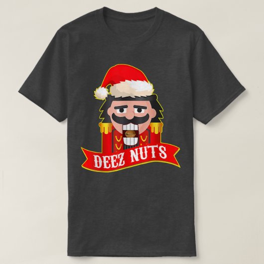 ディーズナッツのナツクラッカー醜おもしろいいクリスマスセーター Tシャツ (デザイン正面)