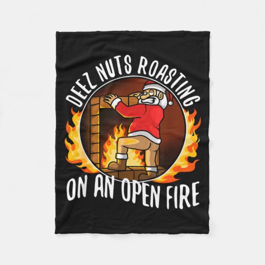 ディーズ ナッツが オープン ファイヤーで 焼かれてる フリースブランケット (正面)