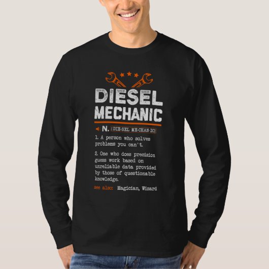 ディーゼおもしろいル整備士意味ギフトカーリペアマンD Tシャツ (正面)