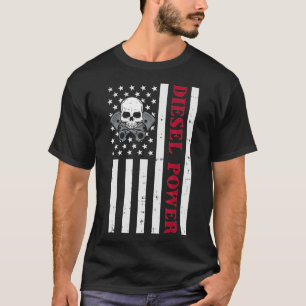 ディーゼルおもしろい整備士オートバイアメリカンディーゼルP Tシャツ