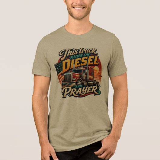 ディーゼルと祈りで走るトラック Tシャツ (正面)
