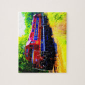 ディーゼルエンジン機関車の鉄道鉄道 ジグソーパズル (縦)