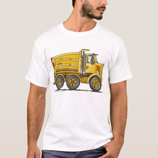 ディーゼルタンデムダンプトラックの建築の服装 Tシャツ (正面)