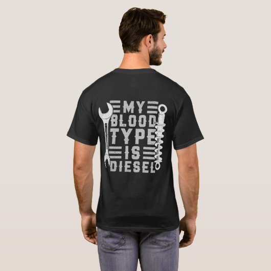 ディーゼル大好き!整備士ユーモアTシャツ Tシャツ (裏面フル)