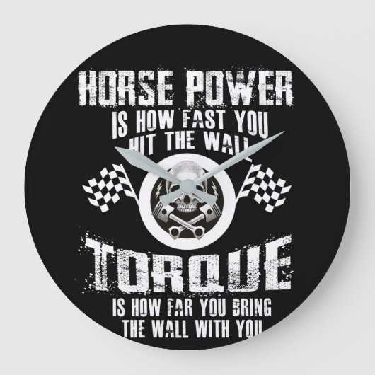 ディーゼル整備士どのくらい遠く壁をもたらすあなた ラージ壁時計 (正面)