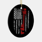 ディーゼル整備士アメリカ国旗 セラミックオーナメント (右)