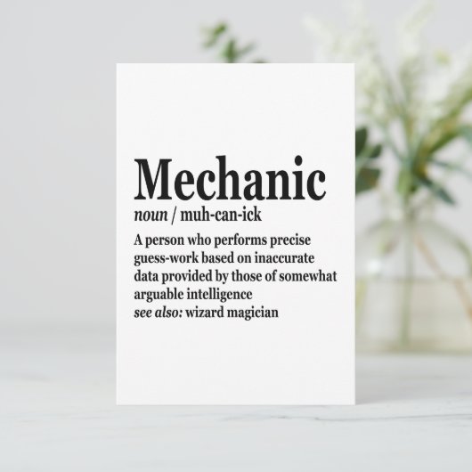 ディーゼル整備士定義おもしろいリペアマン父 サンキューカード (スタンド正面)