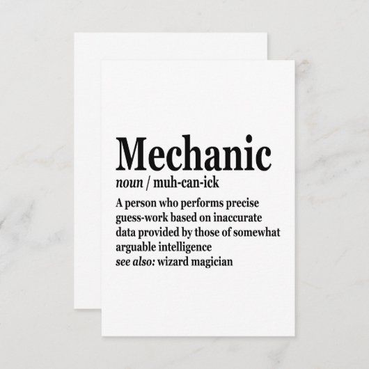 ディーゼル整備士定義おもしろいリペアマン父 サンキューカード (正面/裏面)