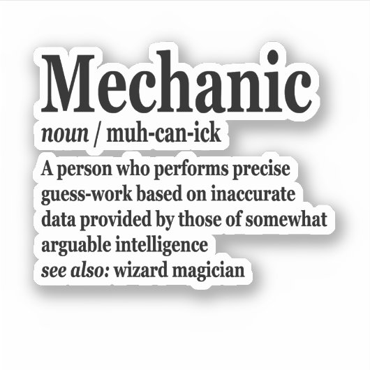 ディーゼル整備士定義おもしろいリペアマン父 シール (正面)