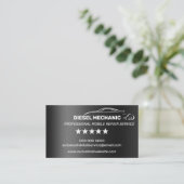 ディーゼル整備士車の修理サービス金属 名刺 (スタンド正面)