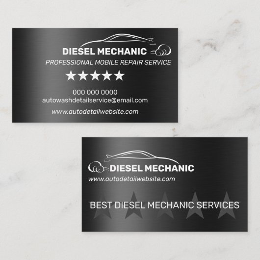 ディーゼル整備士車の修理サービス金属 名刺 (正面/裏面)