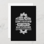 ディーゼル整備士 トラック運転手 Tシャツ 面白い トラック修理 招待状 (正面/裏面)