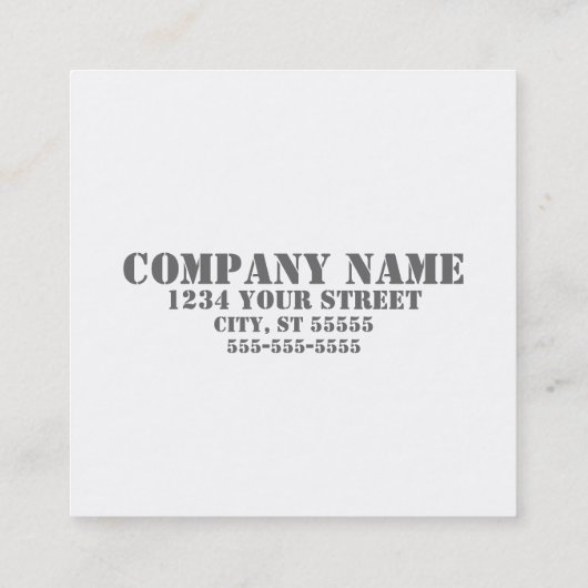 ディーゼル機関の正方形の整備士の名刺の白 スクエア名刺 (裏面)