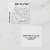 ディーゼル機関の正方形の整備士の名刺の白 スクエア名刺 (正面/裏面)