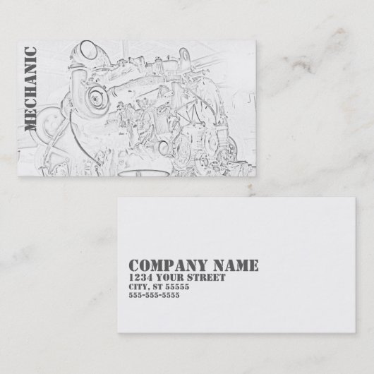 ディーゼル機関の正方形の整備士の名刺の白 名刺 (正面/裏面)