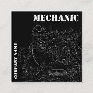 ディーゼル機関の正方形の整備士の名刺 スクエア名刺