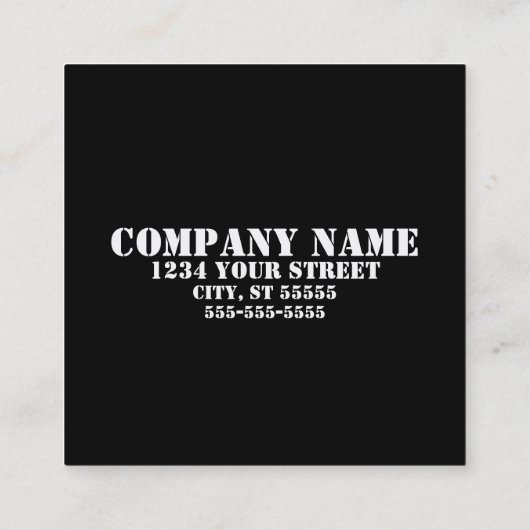 ディーゼル機関の正方形の整備士の名刺 スクエア名刺 (裏面)