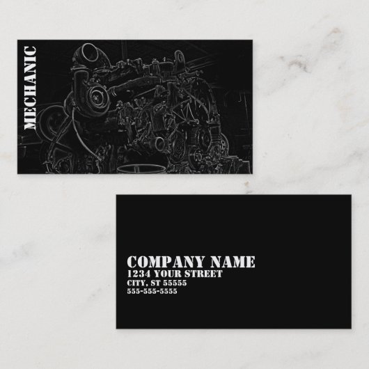 ディーゼル機関の正方形の整備士の名刺 名刺 (正面/裏面)