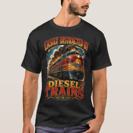 ディーゼル機関車に簡単に気を取られる Tシャツ