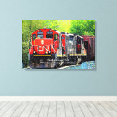 ディーゼル機関車7054 – 名前の追加 キャンバスプリント (インサイチュ (ウッドフロア))