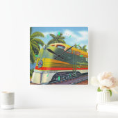 ディーゼル機関車 スクエア壁時計 (ホーム)