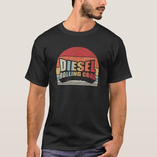ディーゼル転がーの石炭レトロディーゼルおもしろいエンジンの死 Tシャツ (正面)